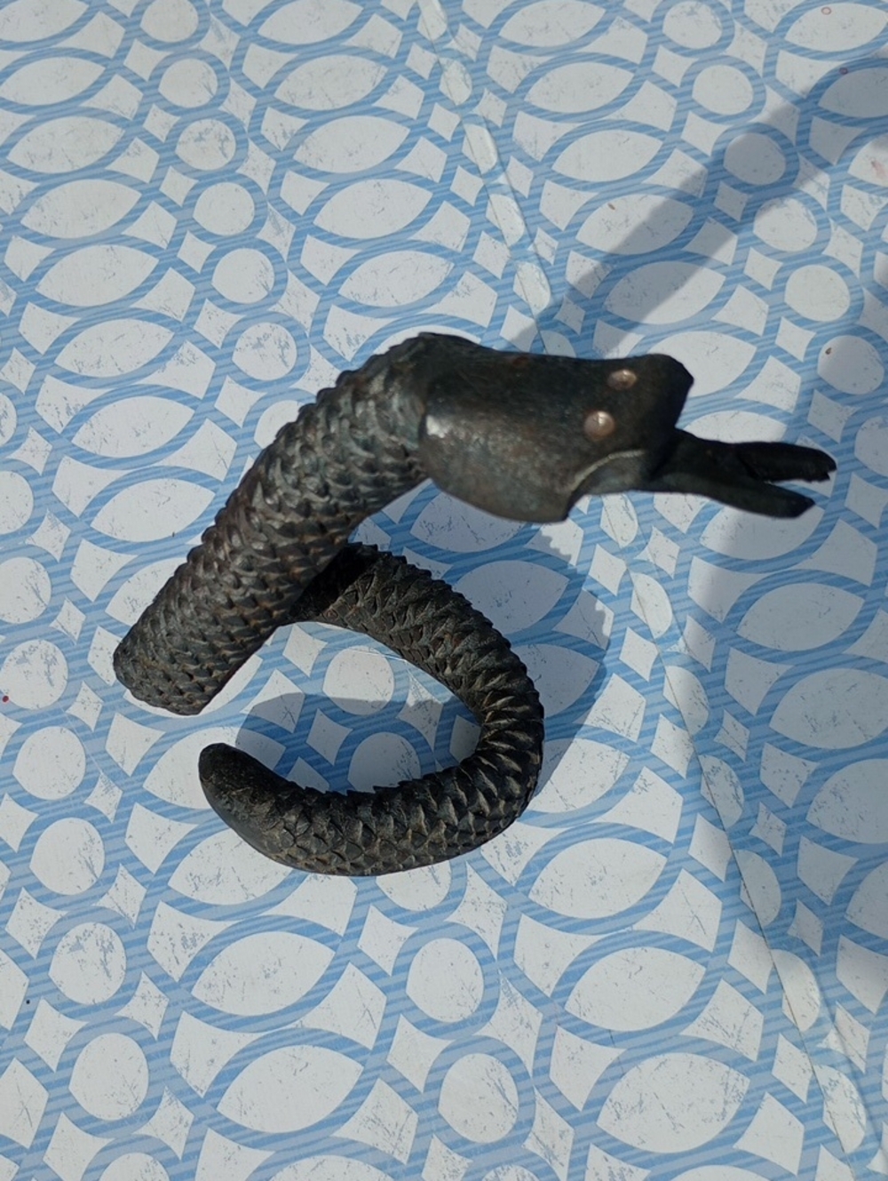 Brutialist Coiled Snake Sculpture Farriers Rasp/Rebar